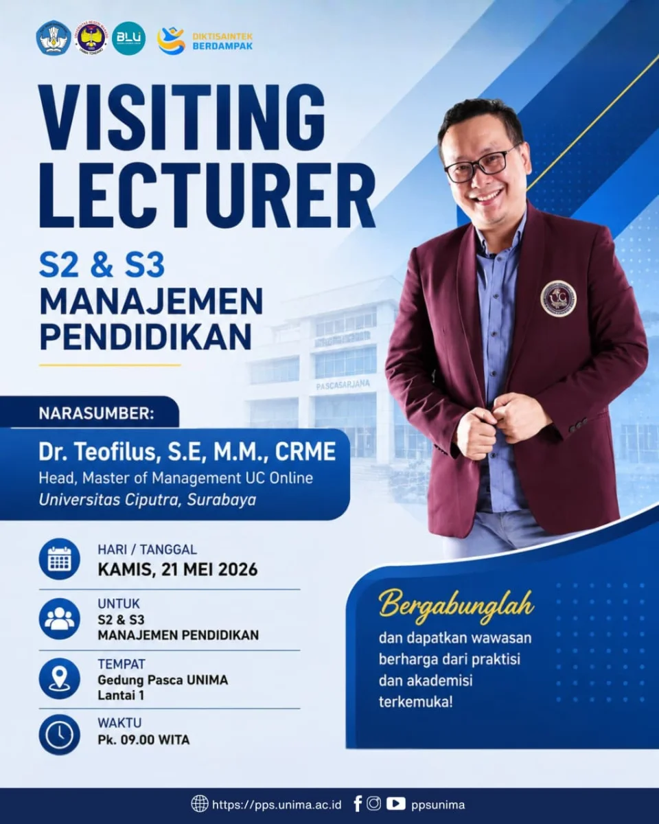 Visiting Lecturer Program Postgraduate Studies State University of Manado